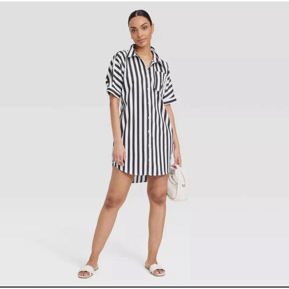 a new day Dresses & Skirts - New Day Striped Shirtdress Sz M